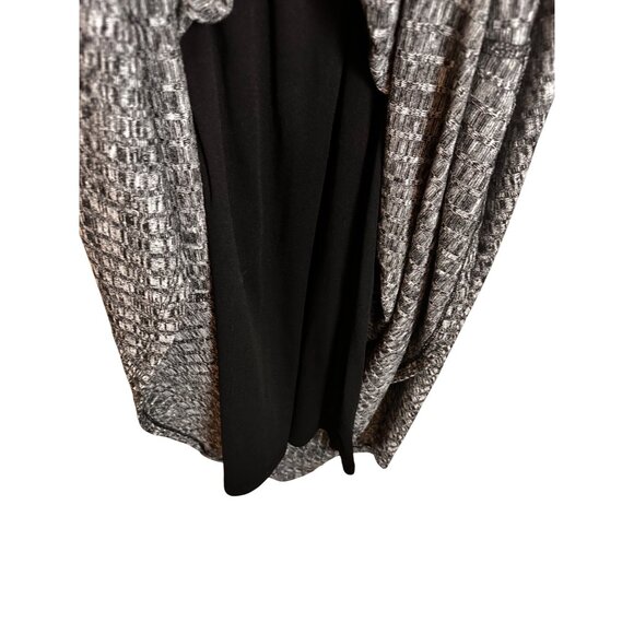 Robbie Bee Size XL Business Casual Lined Gray Textured Cowl Neck Buttoned Dress - Picture 10 of 14